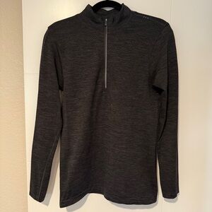 Lululemon Men’s Metal Vent Tech Half Zip Heathered Black Size XS